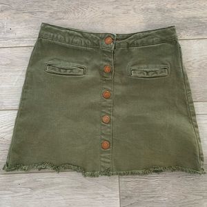 Green Denim Zara Skirt